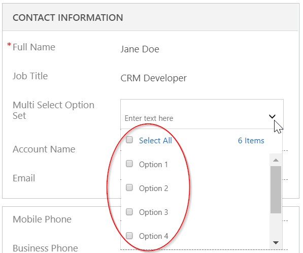 D365 Sales MultiSelection Option Set1